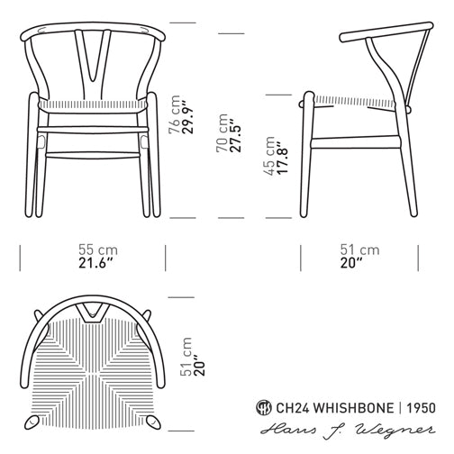 CARL HANSEN & SØNS - CH24 Wishbone Chair - Beech Soaped - Natural Seat - Set of 2