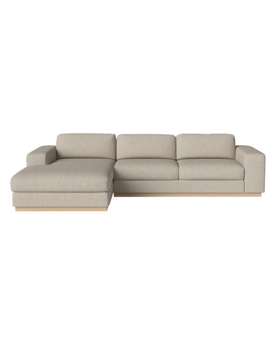 BOLIA 3 Seater Sepia Sofa W/Left Chaise - "Fawn" Fabric- CLEARANCE Seventy Five Percent Discount