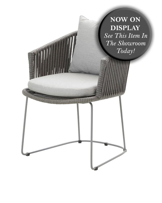 CANE-LINE Moments Chair - Grey w/Light Grey Cushion - Set of 2pc - CLEARANCE Fifty Percent Discount