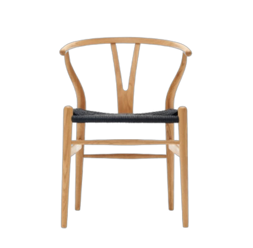 CARL HANSEN & SØNS - SET of 2 - CH24 Wishbone Chair - Ash Oiled - Black Seat - CLEARANCE Discontinued Finish