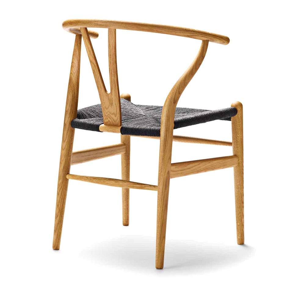 CARL HANSEN & SØNS - SET of 2 - CH24 Wishbone Chair - Ash Oiled - Black Seat - CLEARANCE Discontinued Finish