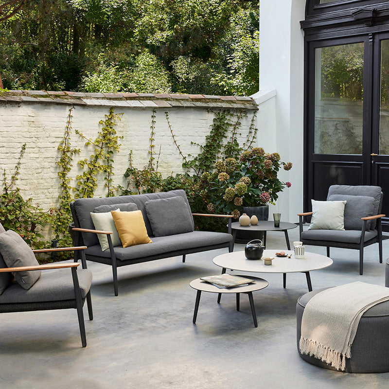 DIPHANO Ray Lounge Set - 2 Seat Sofa + 2 Lounge Chairs - Lava with Ash Cushions - CLEARANCE Thirty Percent Discount