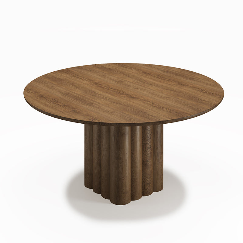 DK3 - Plush Dining Table Round 140cm - Walnut - Fifteen Percent Discount