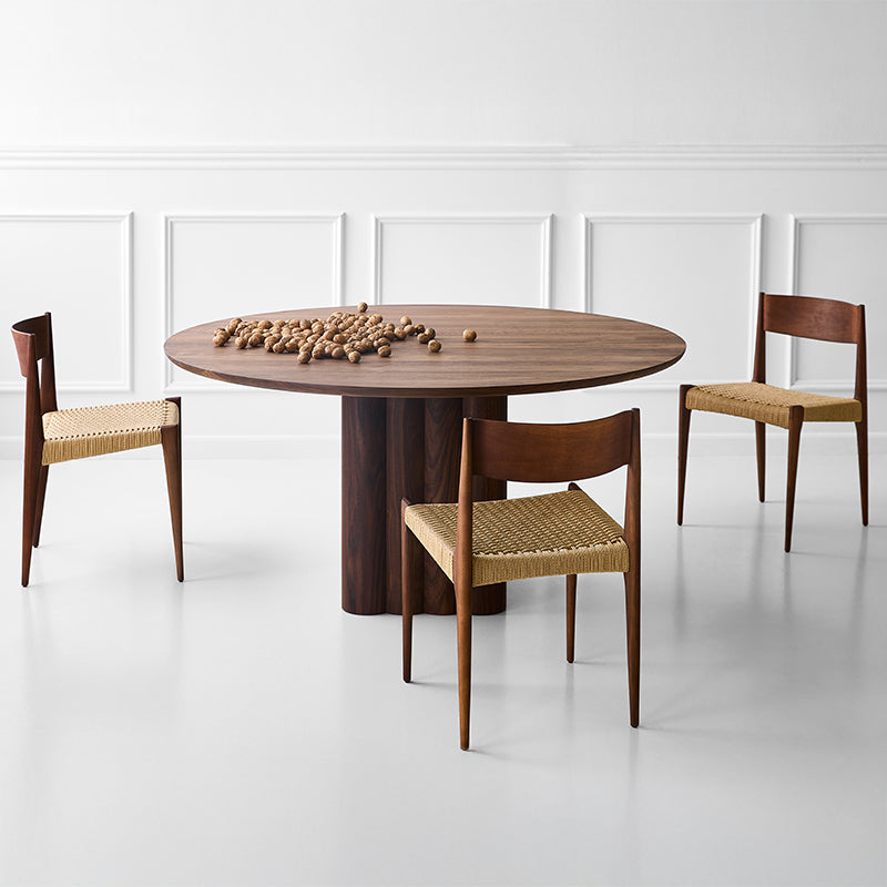 DK3 - Plush Dining Table Round 140cm - Walnut - Fifteen Percent Discount