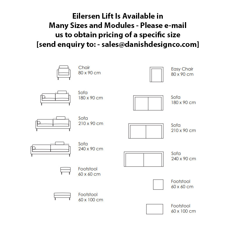 EILERSEN Lift Sofa - 210 x 90 CM - "Clay" Fabric  - Fifteen Percent Discount