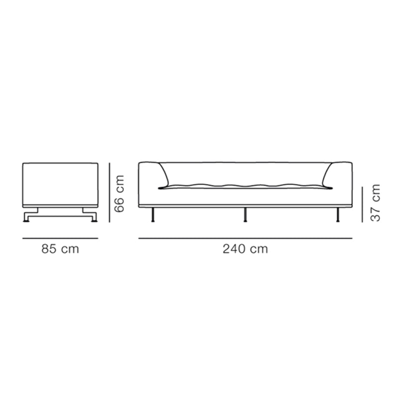 FREDERICIA - Delphi Sofa - 240 x 85 CM - Kvadrat "Clay"