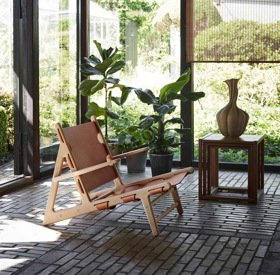 FREDERICIA The Hunting Chair - Oak Soaped with Natural Leather Seat - Fifteen Percent Discount