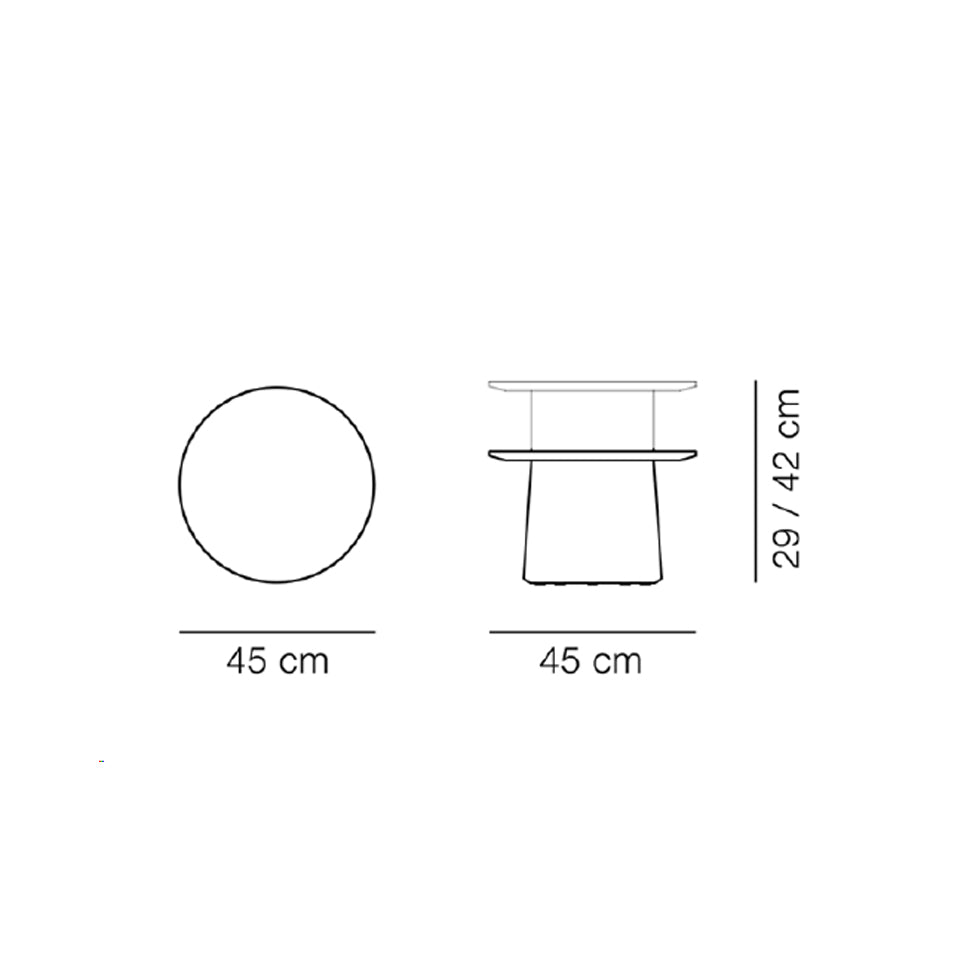 FREDERICIA Niveau Table 45cm Dark Ash w/Black Marquina Marble Top - Fifteen Percent Discount