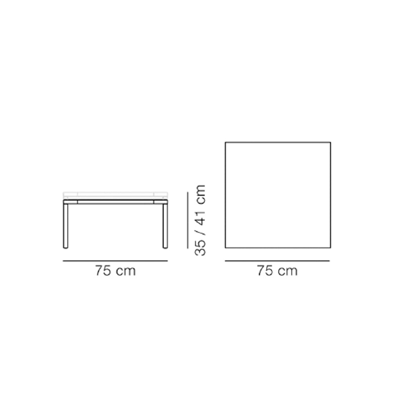FREDERICIA Piloti Table - Grey Marble Top 75x75 - CLEARANCE Fifty Percent Discount