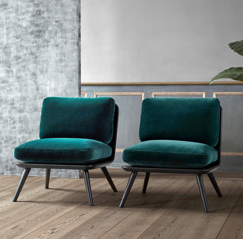 FREDERICIA Spine Petit Lounge Chair - Romo, "Ruskin" Ash Black Lacquered - Fifteen Percent Discount