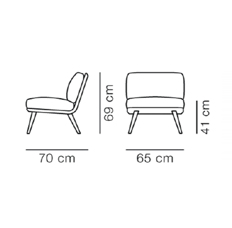 FREDERICIA Spine Petit Lounge Chair - Romo, "Ruskin" Ash Black Lacquered - Fifteen Percent Discount
