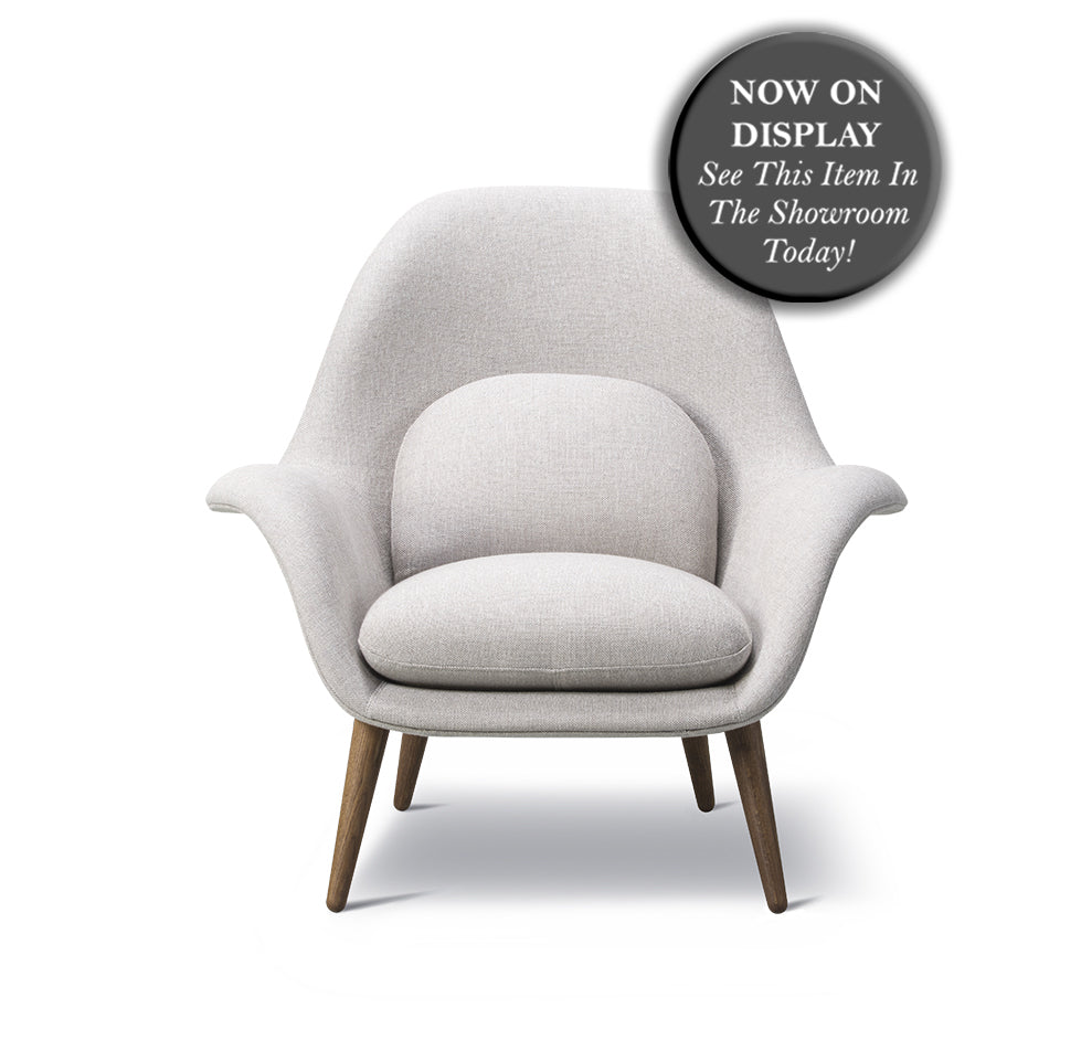 FREDERICIA Swoon Lounge Chair - Romo, "Ruskin" Walnut Leg - Fifteen Percent Discount