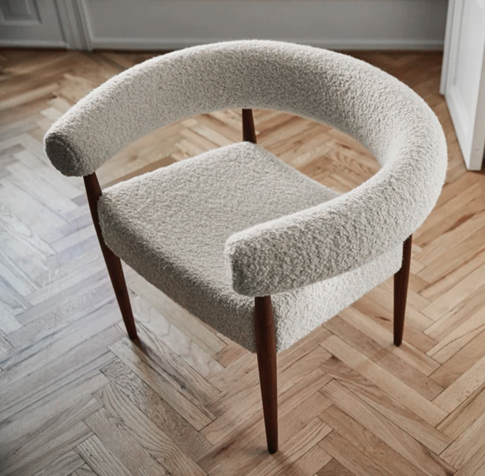 GETAMA - Ditzel Ring Chair - Kvadrat "Clay" with Walnut Oiled Leg - CLEARANCE Forty Percent Discount