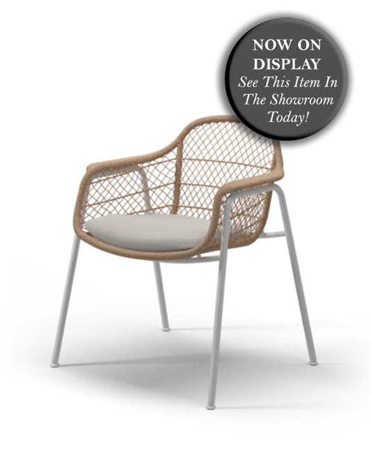 GLOSTER Fresco Dining Chair - White w/Wheat - Set of 2pc - CLEARANCE Fifty Percent Discount