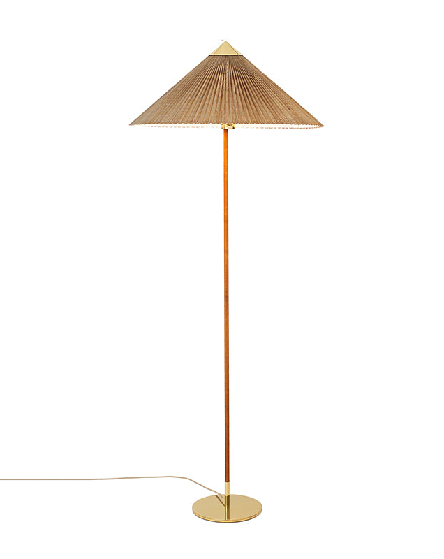 GUBI 9602 Floor Lamp - Polished Brass w/Bamboo Untreated Shade - Twenty Five Percent Discount