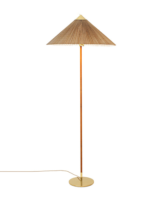 GUBI 9602 Floor Lamp - Polished Brass w/Bamboo Untreated Shade - Twenty Five Percent Discount