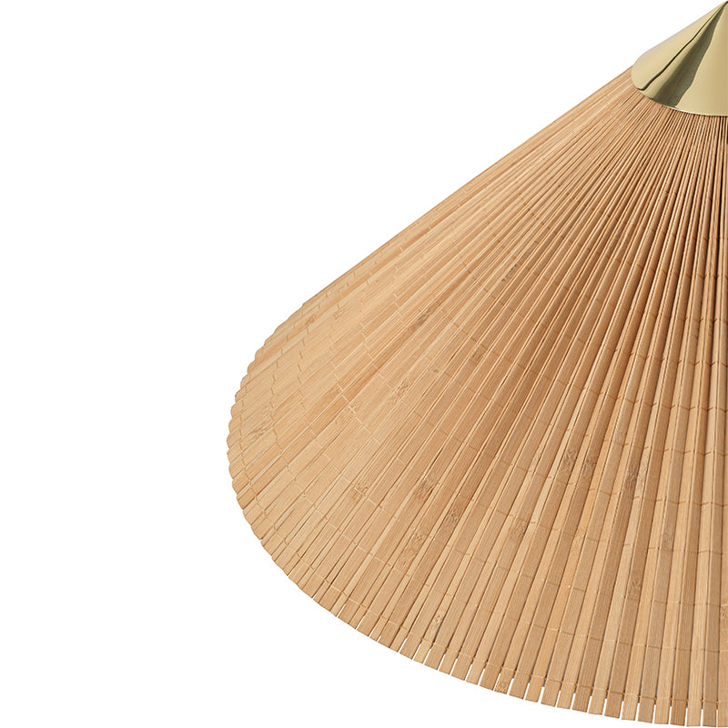 GUBI 9602 Floor Lamp - Polished Brass w/Bamboo Untreated Shade - Twenty Five Percent Discount