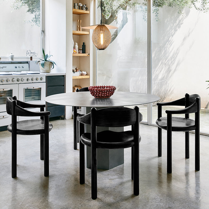 GUBI Daumiller Dining Armchair - Brown/Black Pine - Fifteen Percent Discount