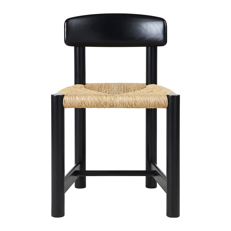 GUBI Daumiller Side Chair - Brown/Black Pine w/Natural Rush Cord Seat - Fifteen Percent Discount