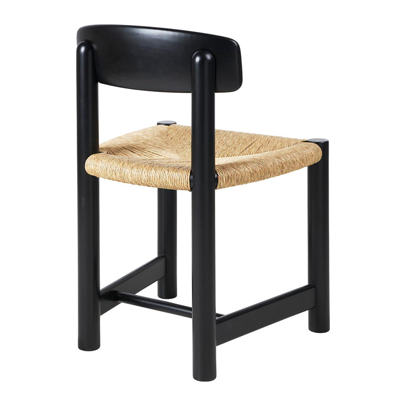GUBI Daumiller Side Chair - Brown/Black Pine w/Natural Rush Cord Seat - Fifteen Percent Discount