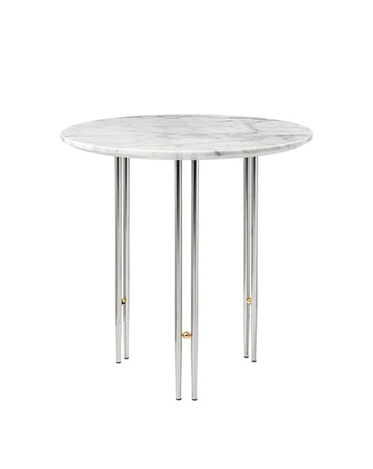 GUBI IOI Table 50cm White Carrera Marble Top w/Chrome Base - CLEARANCE Forty Percent Discount