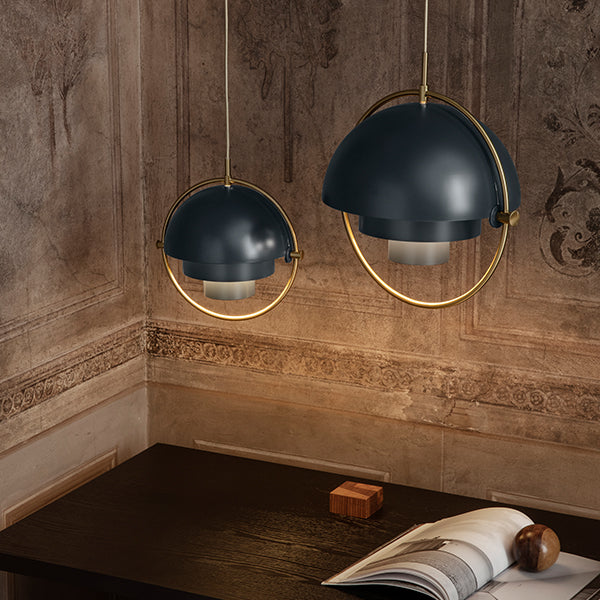 GUBI Multi Lite Pendant - Limited Edition Midnight Blue Shade with Brass Ring - Twenty Five Percent Discount