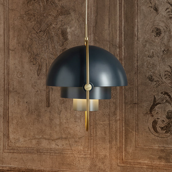 GUBI Multi Lite Pendant - Limited Edition Midnight Blue Shade with Brass Ring - Twenty Five Percent Discount