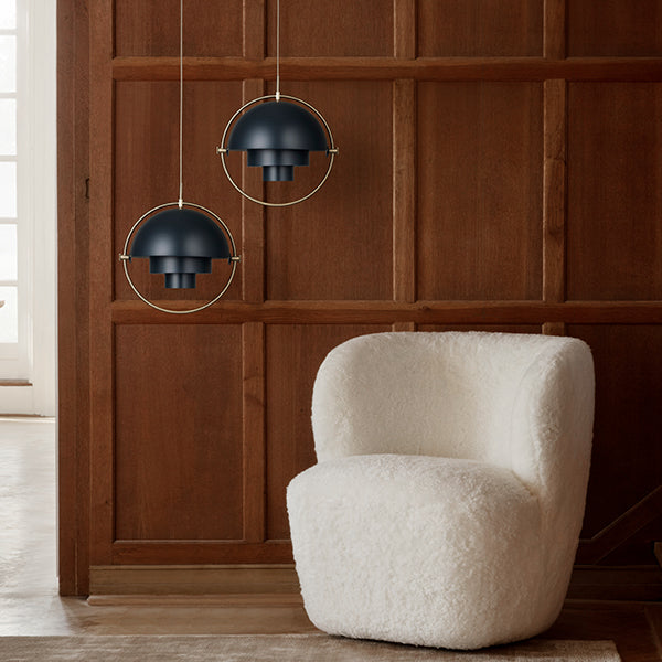 GUBI Multi Lite Pendant - Limited Edition Midnight Blue Shade with Brass Ring - Twenty Five Percent Discount