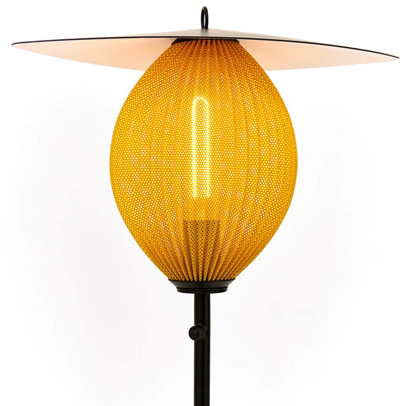 GUBI Satellite Floor Lamp - Black Semi Matte & Mustard Gold - Twenty Five Percent Discount