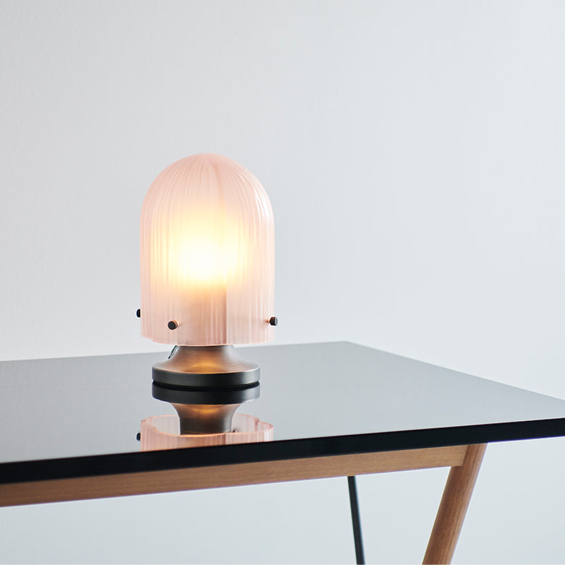 GUBI Seine Table Lamp - Coral Colour Glass Shade - Twenty Five Percent Discount