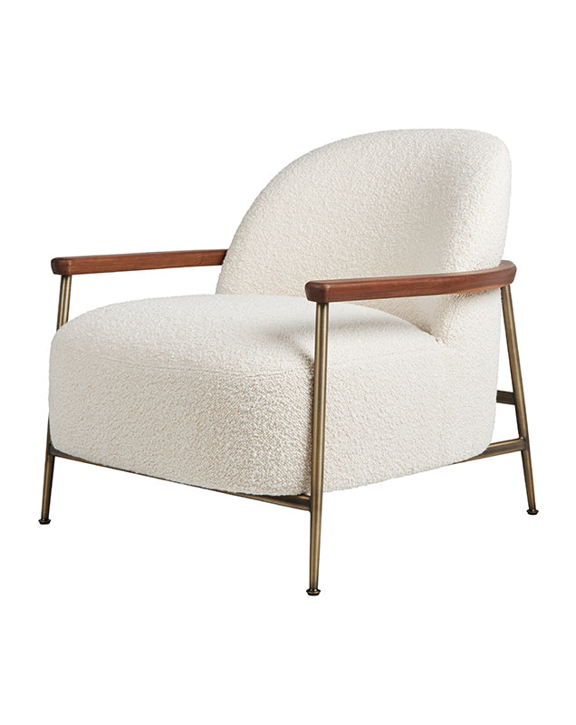 GUBI Sejour Chair - Fully Upholstered, JAB Ascendent Fabric, Brass Base - 20% Off