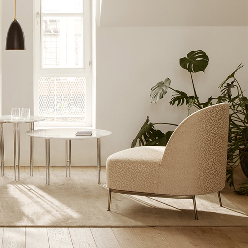 GUBI Sejour Chair - Fully Upholstered, Dedar "Karakorum" Boucle Fabric, Black Base - Thirty Percent Discount