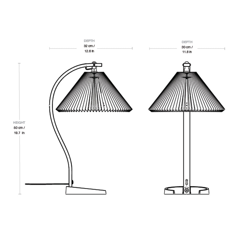 GUBI Timberline Table Lamp - Oak/Birch Wood w/White Canvas Shade - Twenty Five Percent Discount