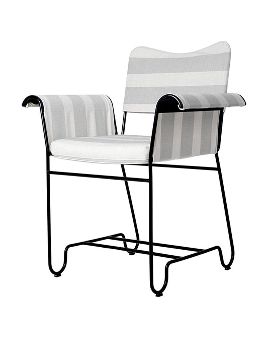 GUBI Tropique Chair - Set of 2 - OUTDOOR - Leslie Stripe, Limonta 20 Classic Black Base - Fifteen Percent Discount