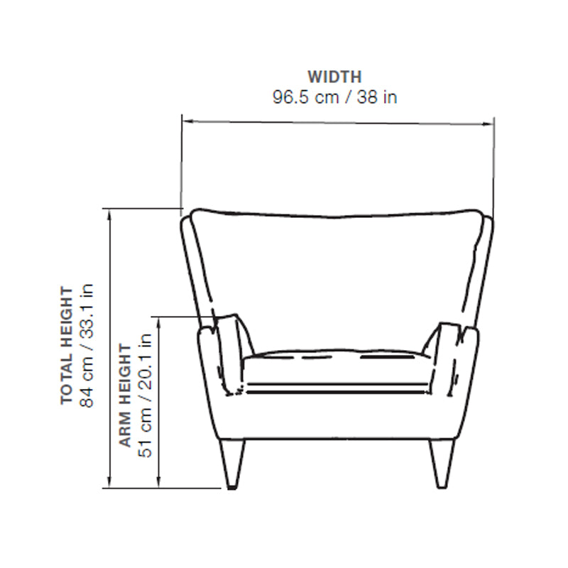 GUBI V11 Lounge Chair - Fully Upholstered, Limonta "Forli" Walnut Leg - Fifteen Percent Discount