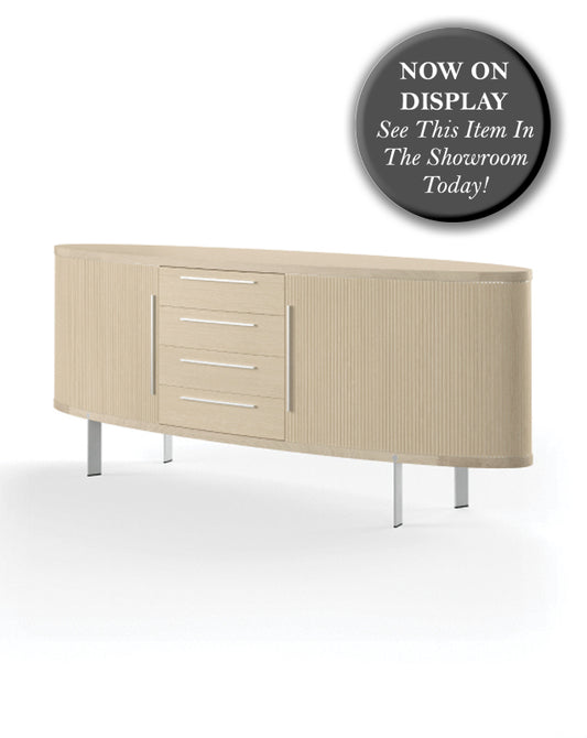 NAVER COLLECTION - AK1300 Oval Sideboard - Oak - White Oiled - Steel Base - CLEARANCE Forty Percent Discount