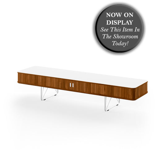 NAVER COLLECTION - AK2721 TV Table - Walnut Oiled - Steel Base - CLEARANCE Forty Percent Discount