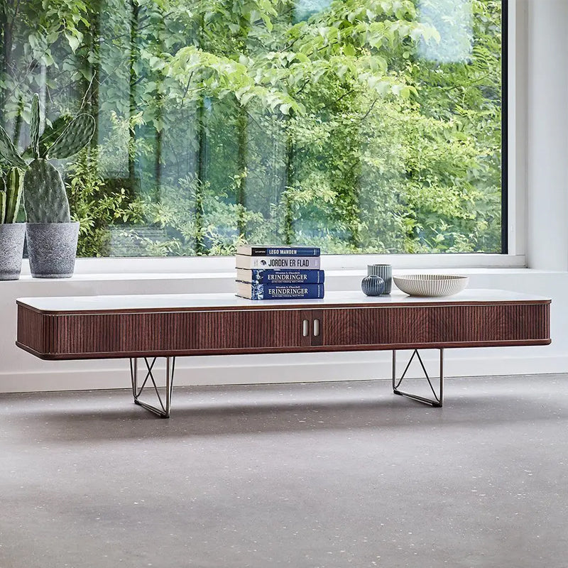 NAVER COLLECTION - AK2721 TV Table - Walnut Oiled - Steel Base - 20% Off