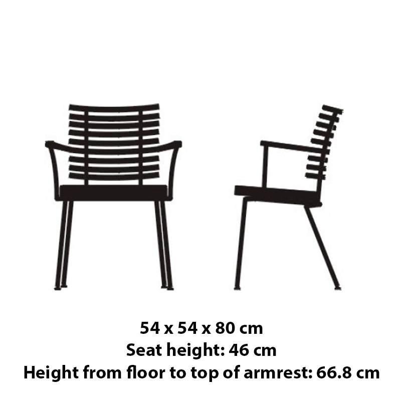 NAVER COLLECTION - Tiger Arm Chair GM 4106 - Ocean Grey Painted w/Black Leather Seat - Set of 2 - CLEARANCE Forty Percent Discount
