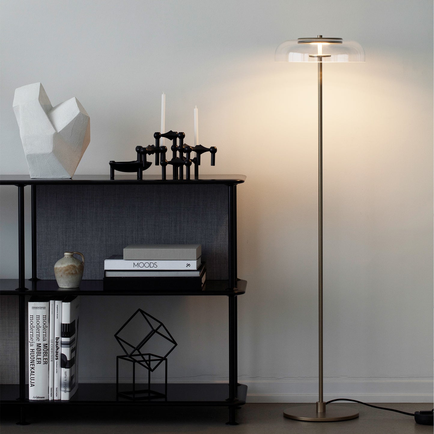 NUURA Blossi Floor Lamp - Nordic Gold with Clear Glass Shade - Twenty Five Percent Discount