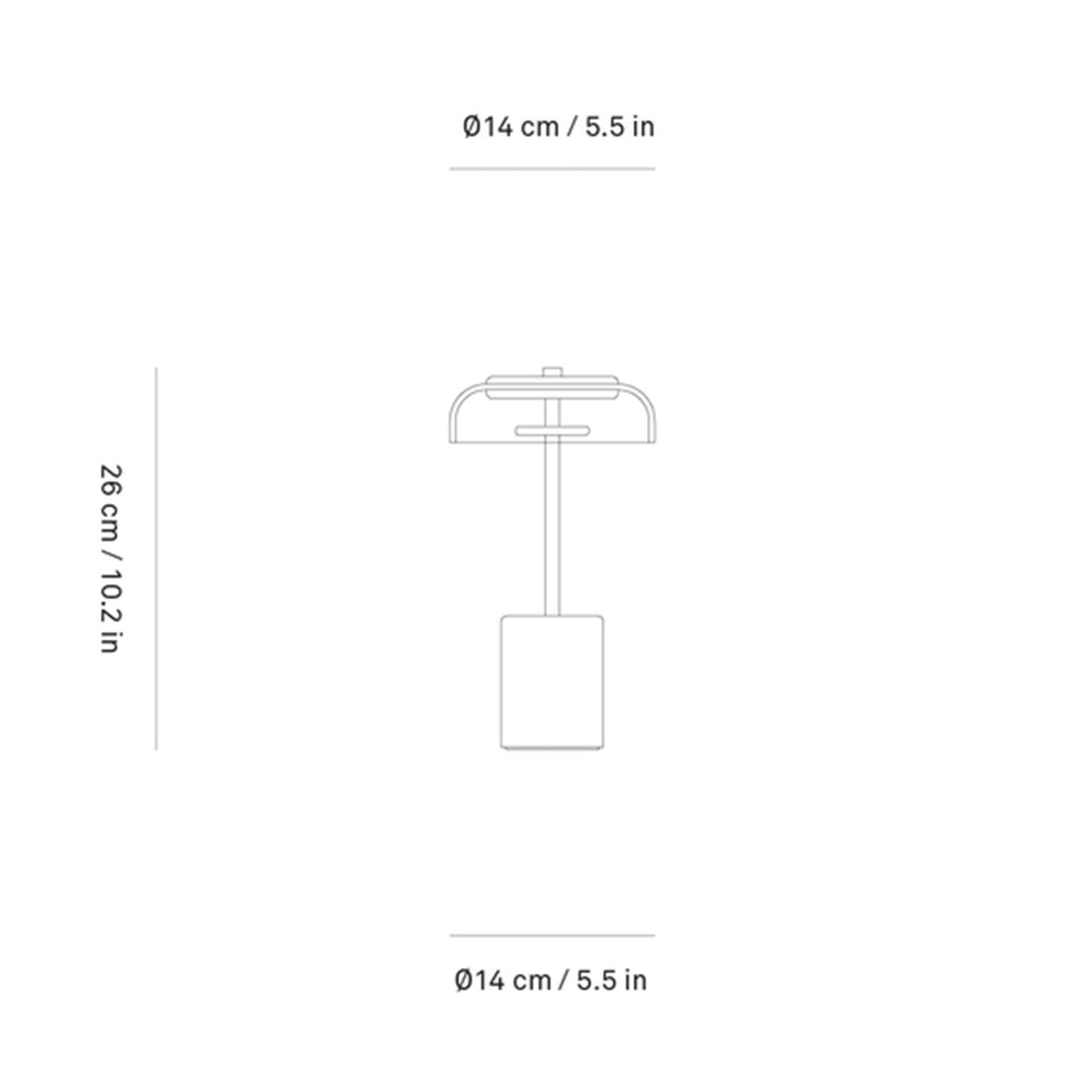 NUURA Blossi Table MINI USB Portable - Nordic Gold with Clear Glass Shade - Twenty Five Percent Discount