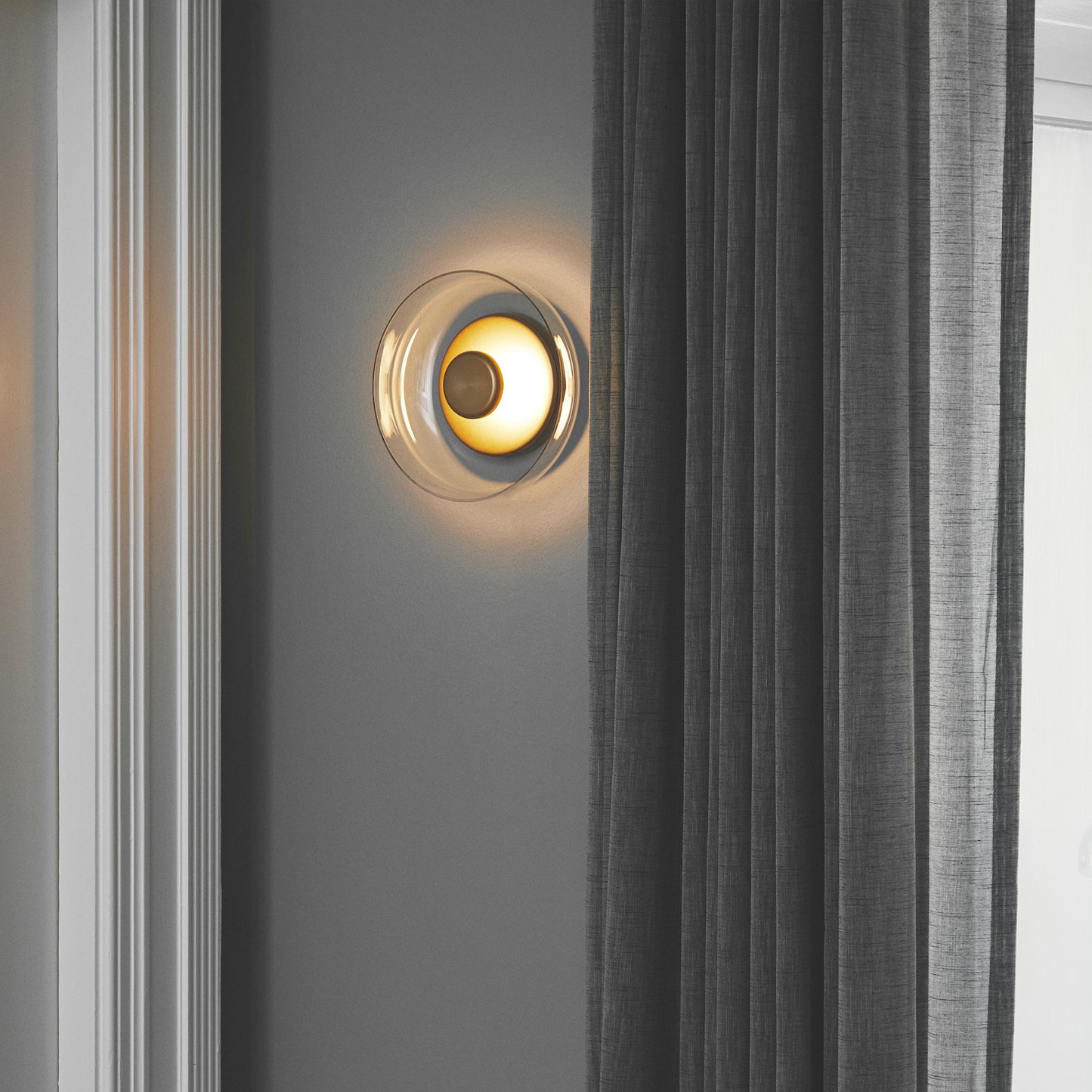 NUURA Blossi Wall Light - Nordic Gold with Clear Glass Shade - Twenty Five Percent Discount