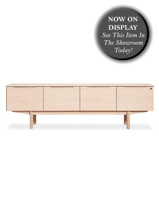 SKOVBY SM305 Lowboard / TV Cabinet - Oak White Oiled Veneer - CLEARANCE Forty Percent Discount