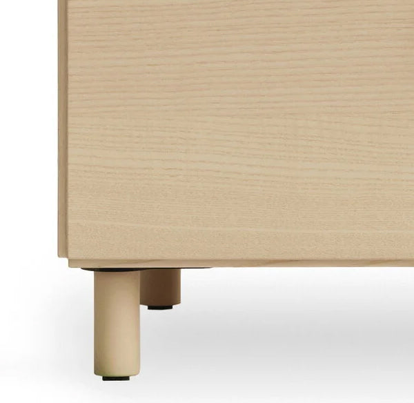 STRING Relief 4 Drawer Low Cabinet in Ash Wood with Legs