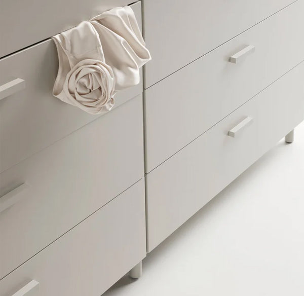 STRING Relief Wide+Wide 8 Drawer Cabinet in White with legs