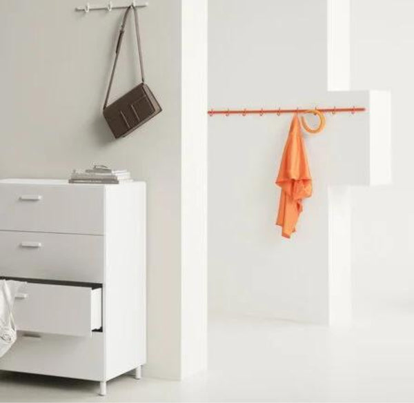 STRING Relief Wide+Wide 8 Drawer Cabinet in White with legs