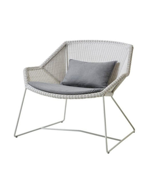 CANE-LINE Breeze Lounge Chair - White Grey w/Grey Cushion - CLEARANCE Fifty Percent Discount