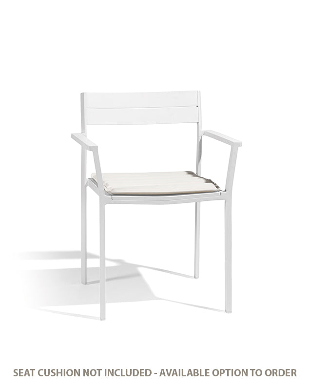 DIPHANO - Set of 4 - Metris Dining Arm Chair - White - CLEARANCE Fifty Percent Discount