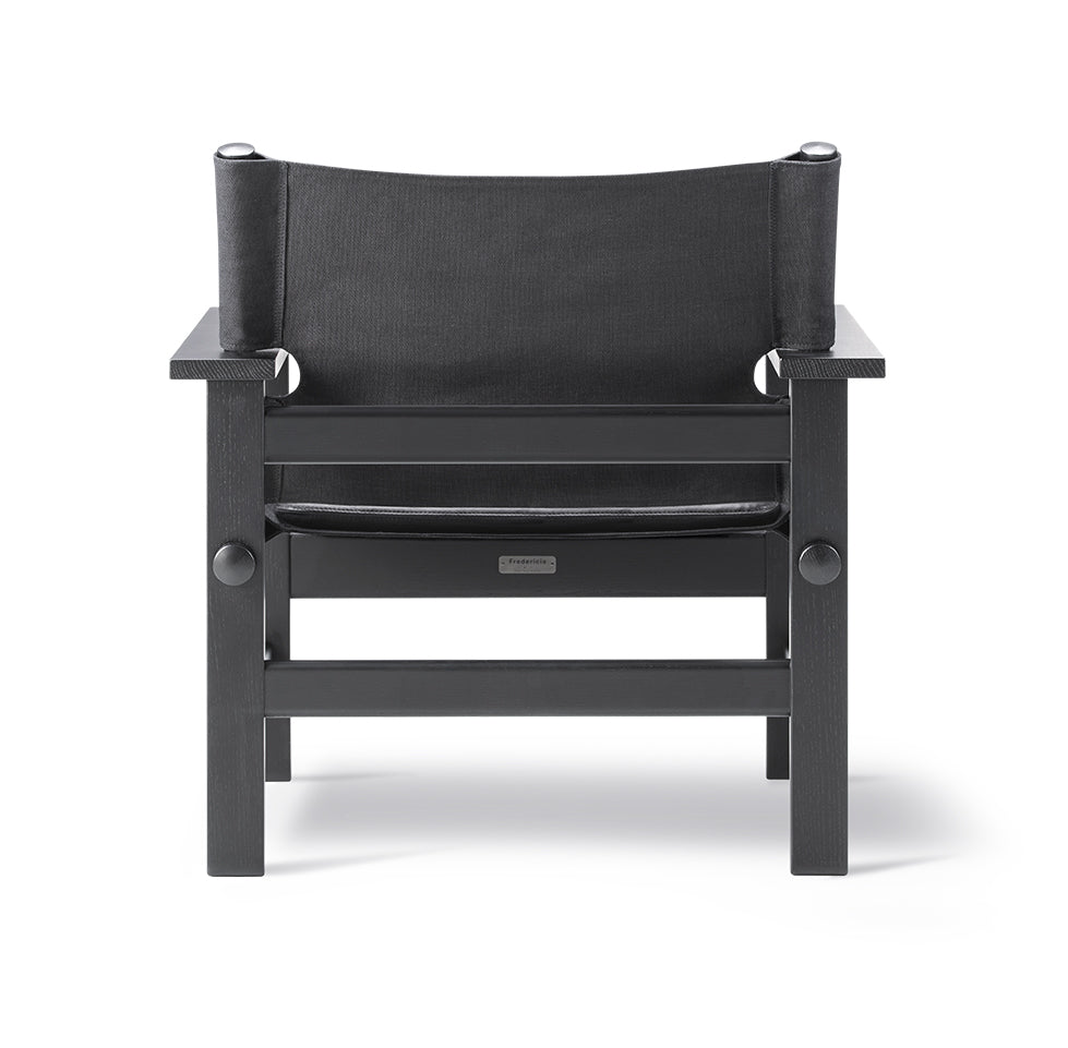 FREDERICIA The Canvas Chair - Oak Black Lacquered with Seat Cushion - Fifteen Percent Discount