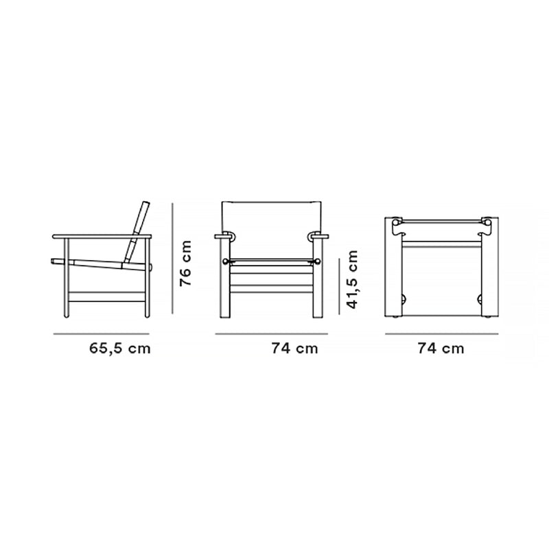 FREDERICIA The Canvas Chair - Oak Black Lacquered with Seat Cushion - Fifteen Percent Discount